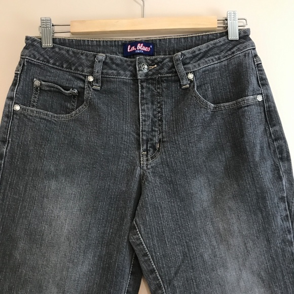 LA Blues Gray Blue Stretch Boot Cut Jeans 8 - Picture 2 of 6